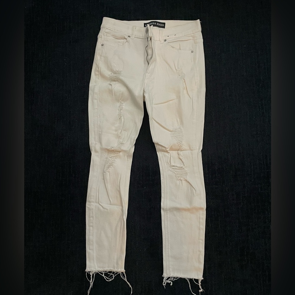 NOT AVAILABLE Express Jeans Ankle Legging High-Rise Sz 8 White